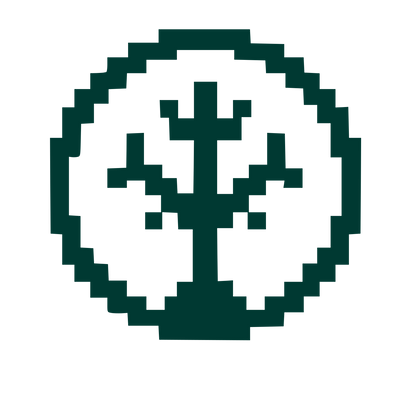 Pixel Tree Circle Logo #003932