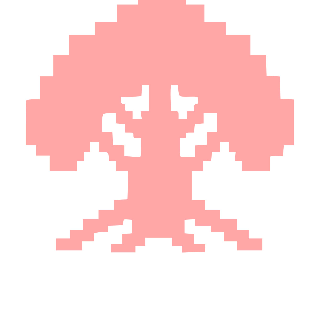 Pixel Tree Logo #ffa6a6
