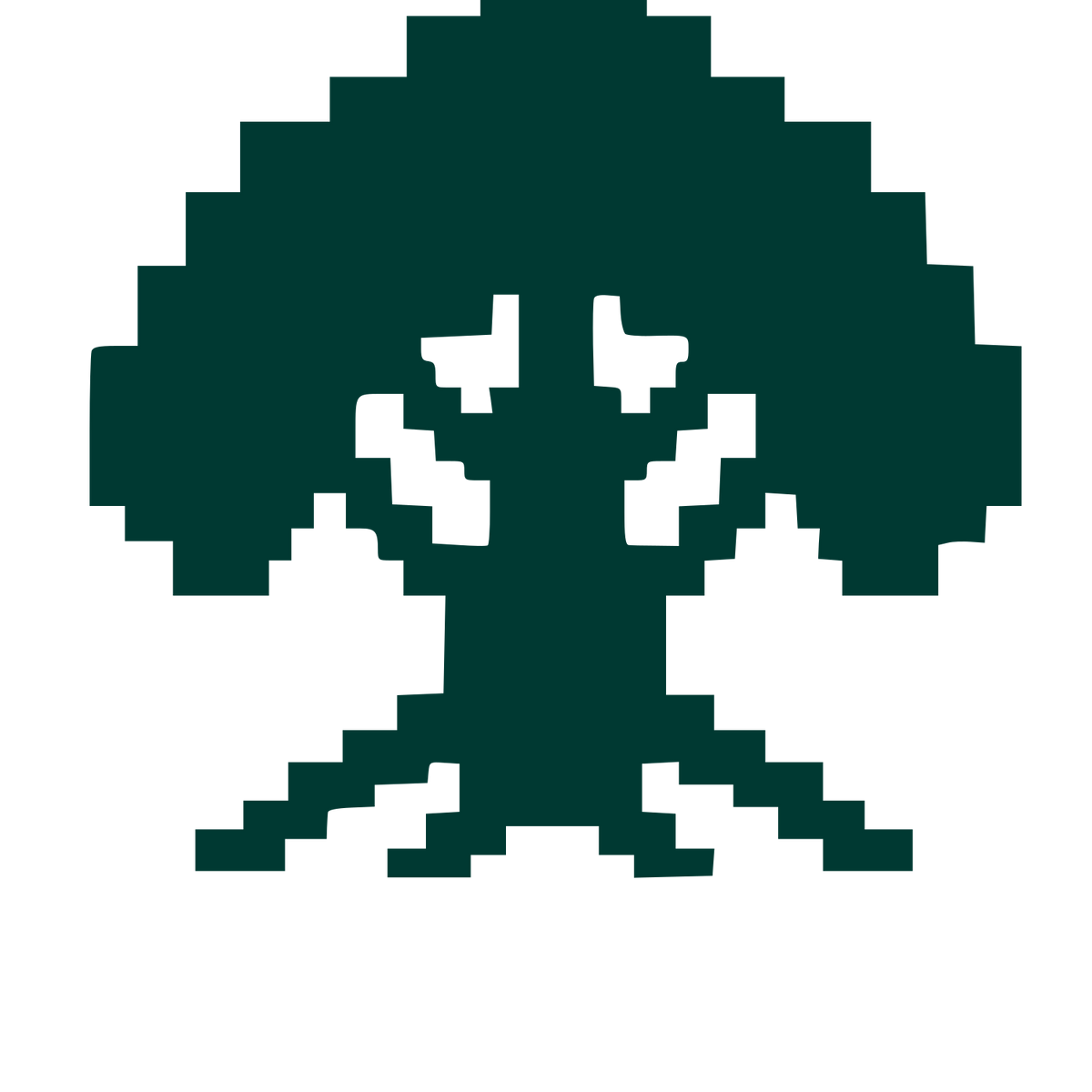 Pixel Tree Logo #003932