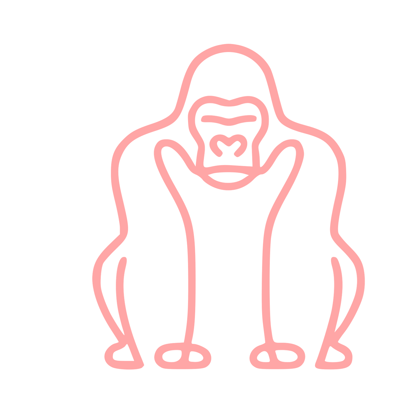 Monoline Gorilla Logo #ffa6a6