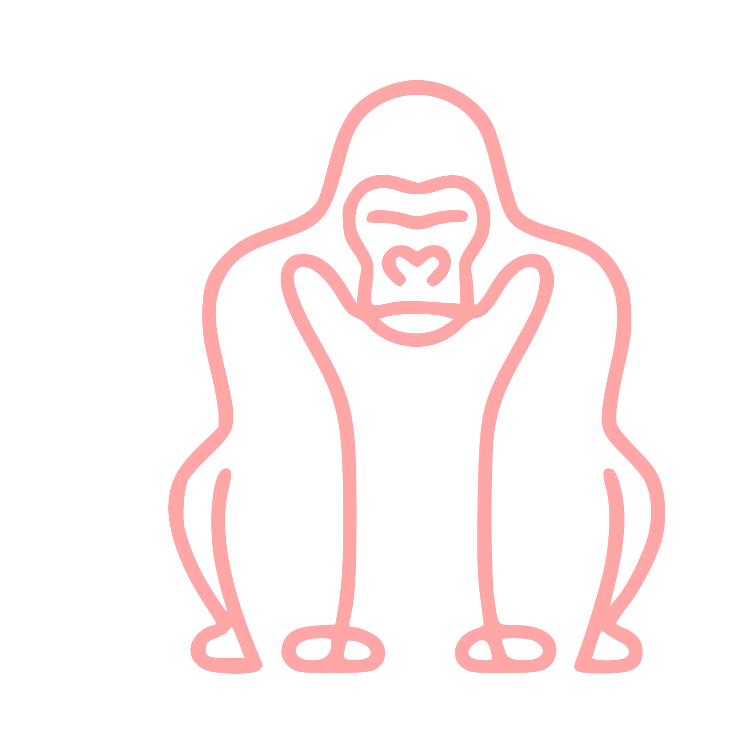 Monoline Gorilla Logo #ffa6a6
