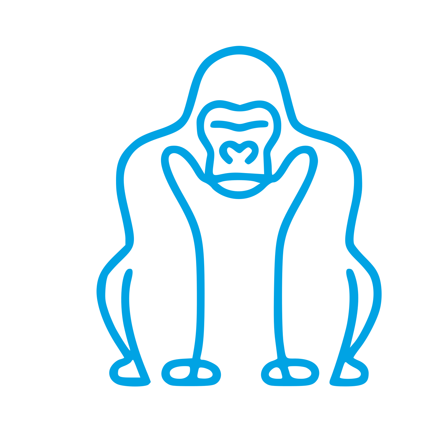Monoline Gorilla Logo #00a3e4