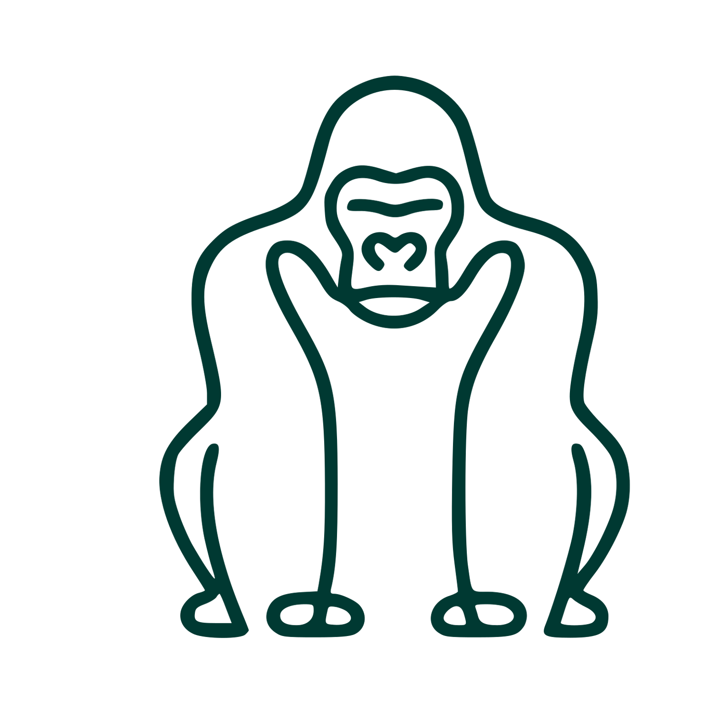 Monoline Gorilla Logo #003932