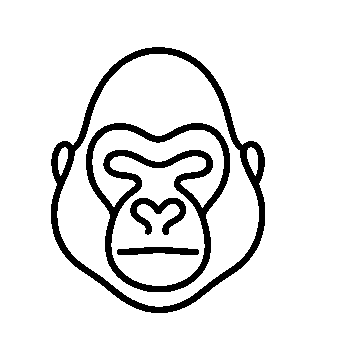 Monoline Gorilla Face Logo