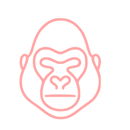 Monoline Gorilla Face Logo #ffa6a6