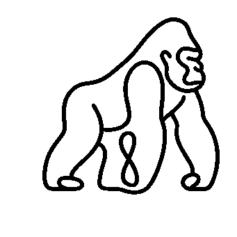 Monoline Gorilla Walking Logo