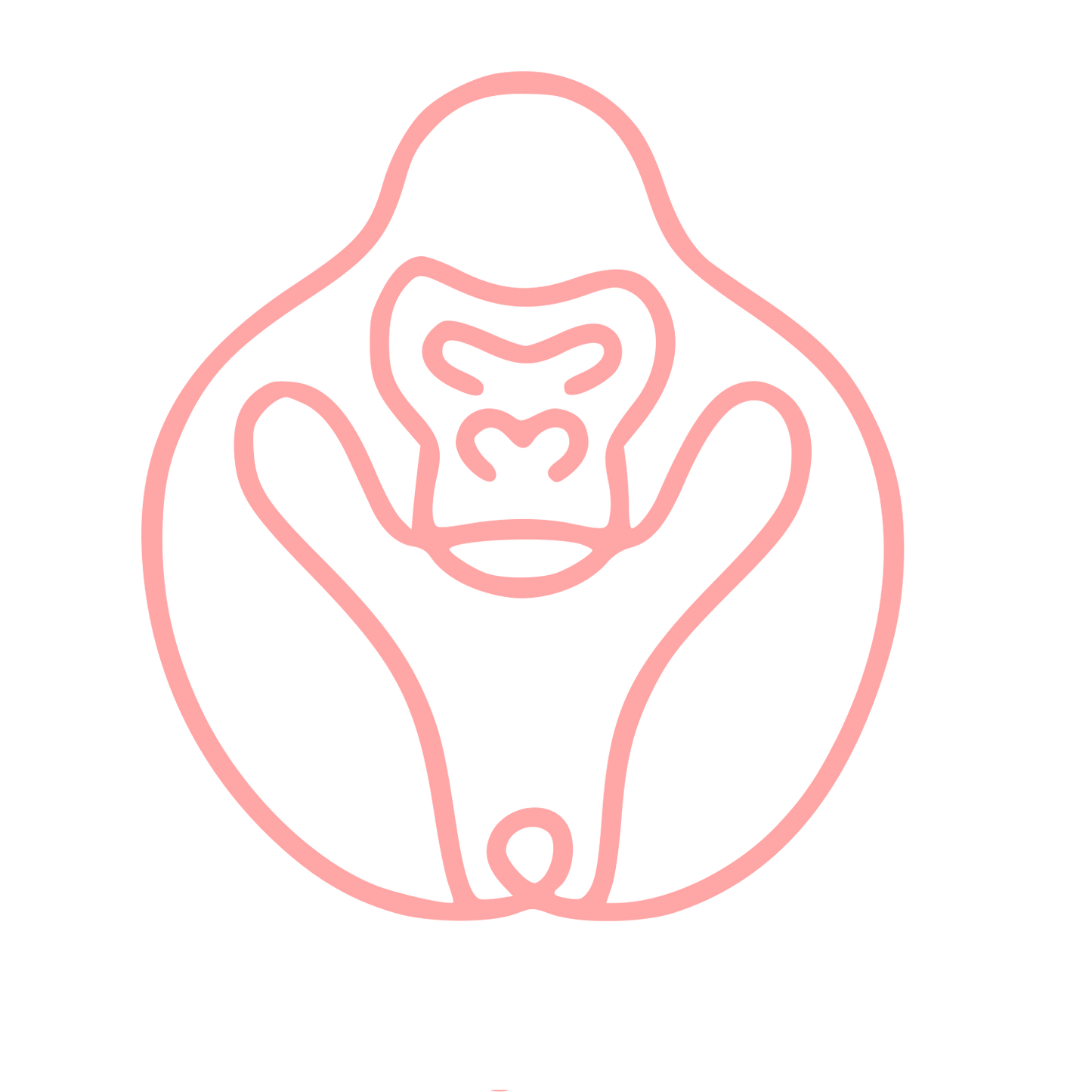 Monoline Gorilla Circle Logo #ffa6a6