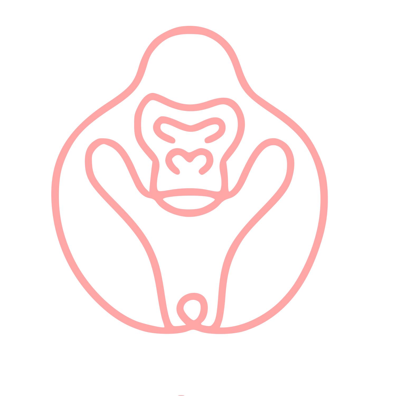 Monoline Gorilla Circle Logo #ffa6a6