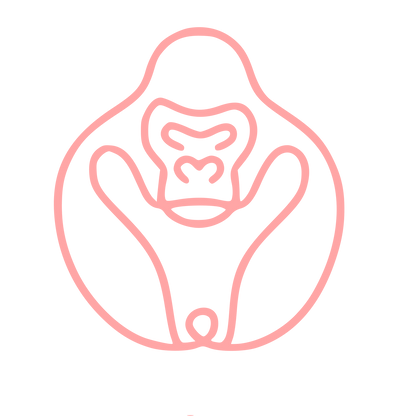 Monoline Gorilla Circle Logo #ffa6a6