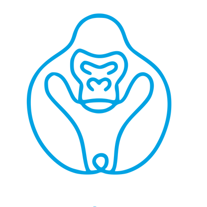 Monoline Gorilla Circle Logo #00a3e4
