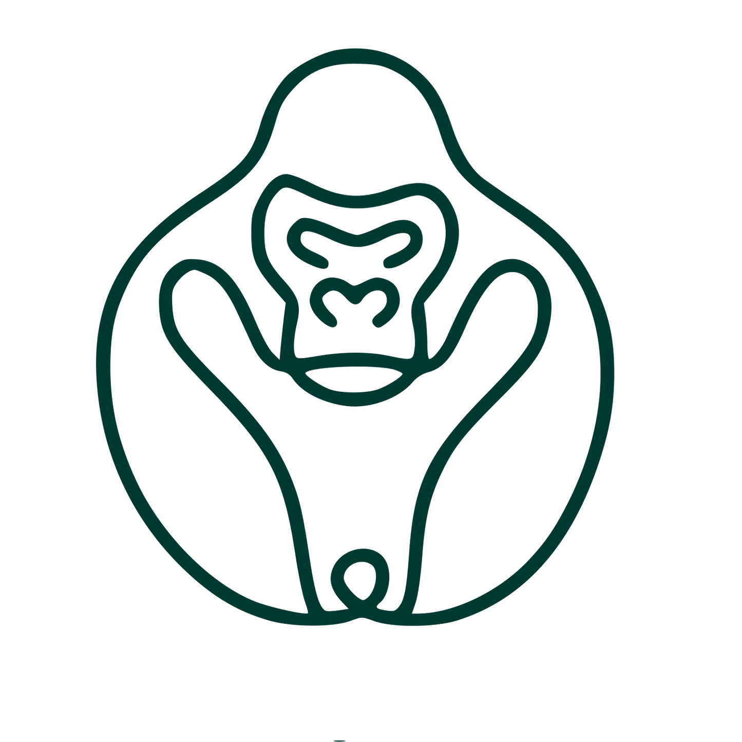 Monoline Gorilla Circle Logo #003932