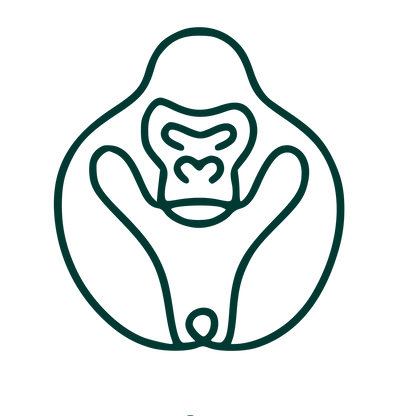 Monoline Gorilla Circle Logo #003932