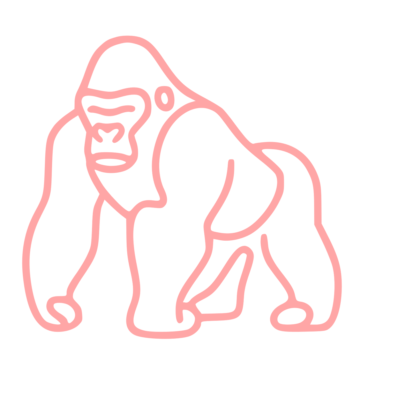 Monoline Gorilla Logo #ffa6a6