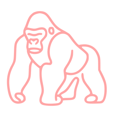 Monoline Gorilla Logo #ffa6a6