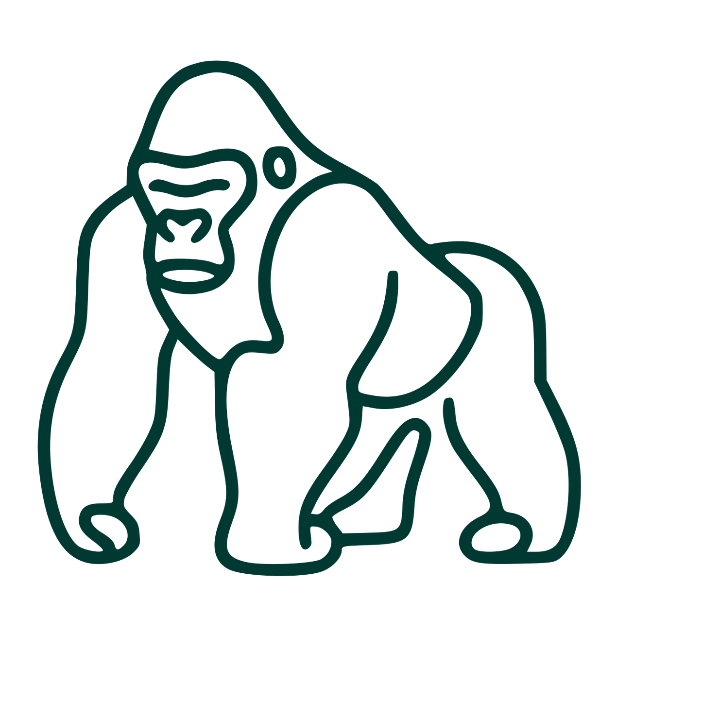 Monoline Gorilla Logo #003932