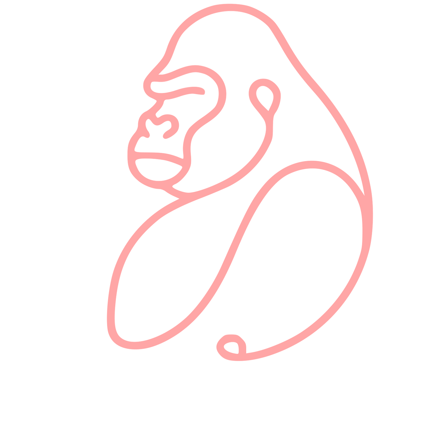 Monoline Gorilla Logo #ffa6a6