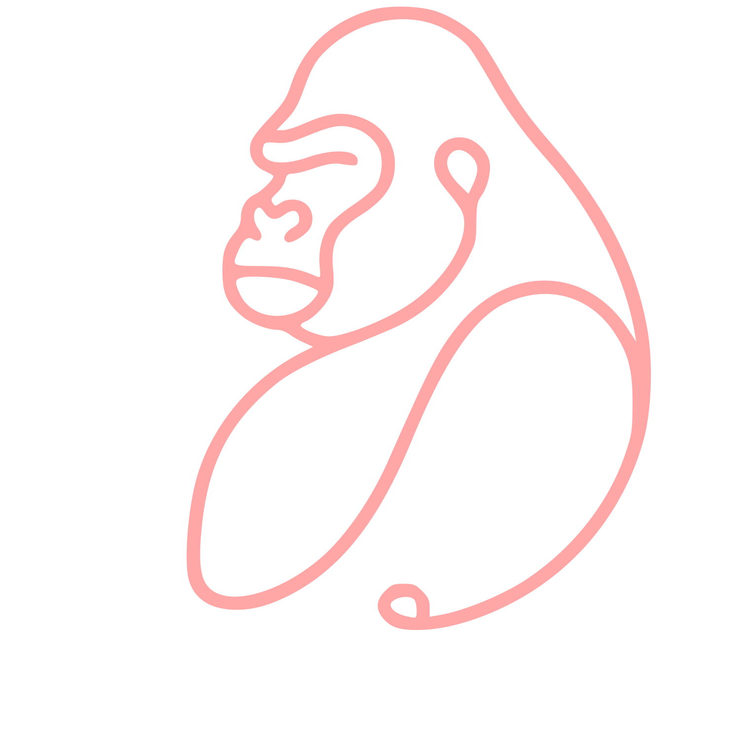 Monoline Gorilla Logo #ffa6a6