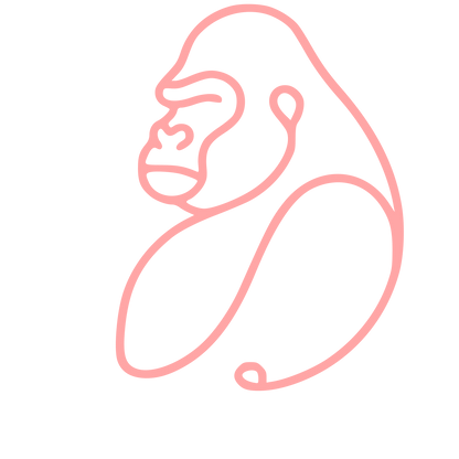 Monoline Gorilla Logo #ffa6a6
