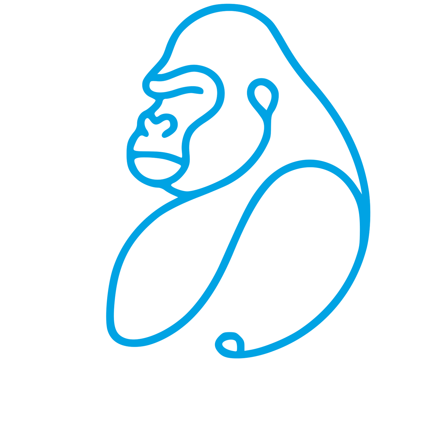 Monoline Gorilla Logo #00a3e4