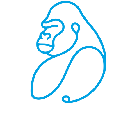 Monoline Gorilla Logo #00a3e4