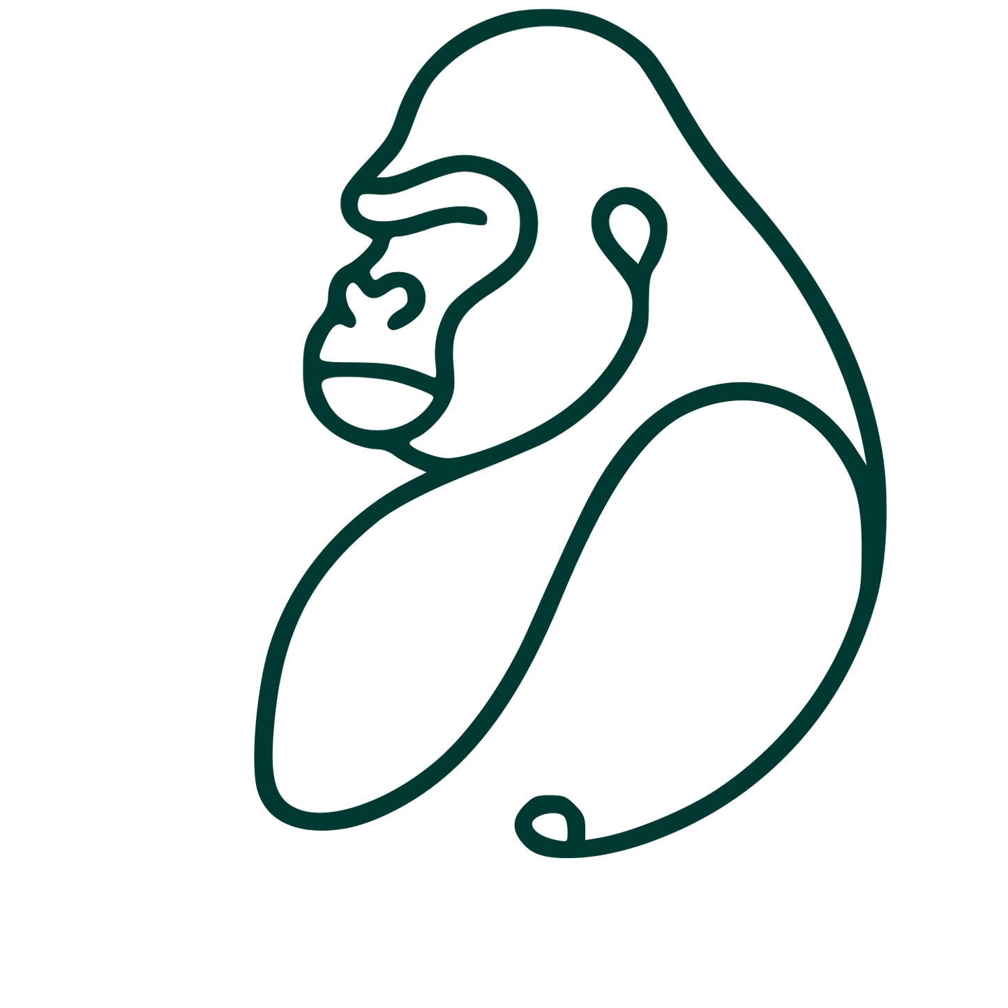 Monoline Gorilla Logo #003932