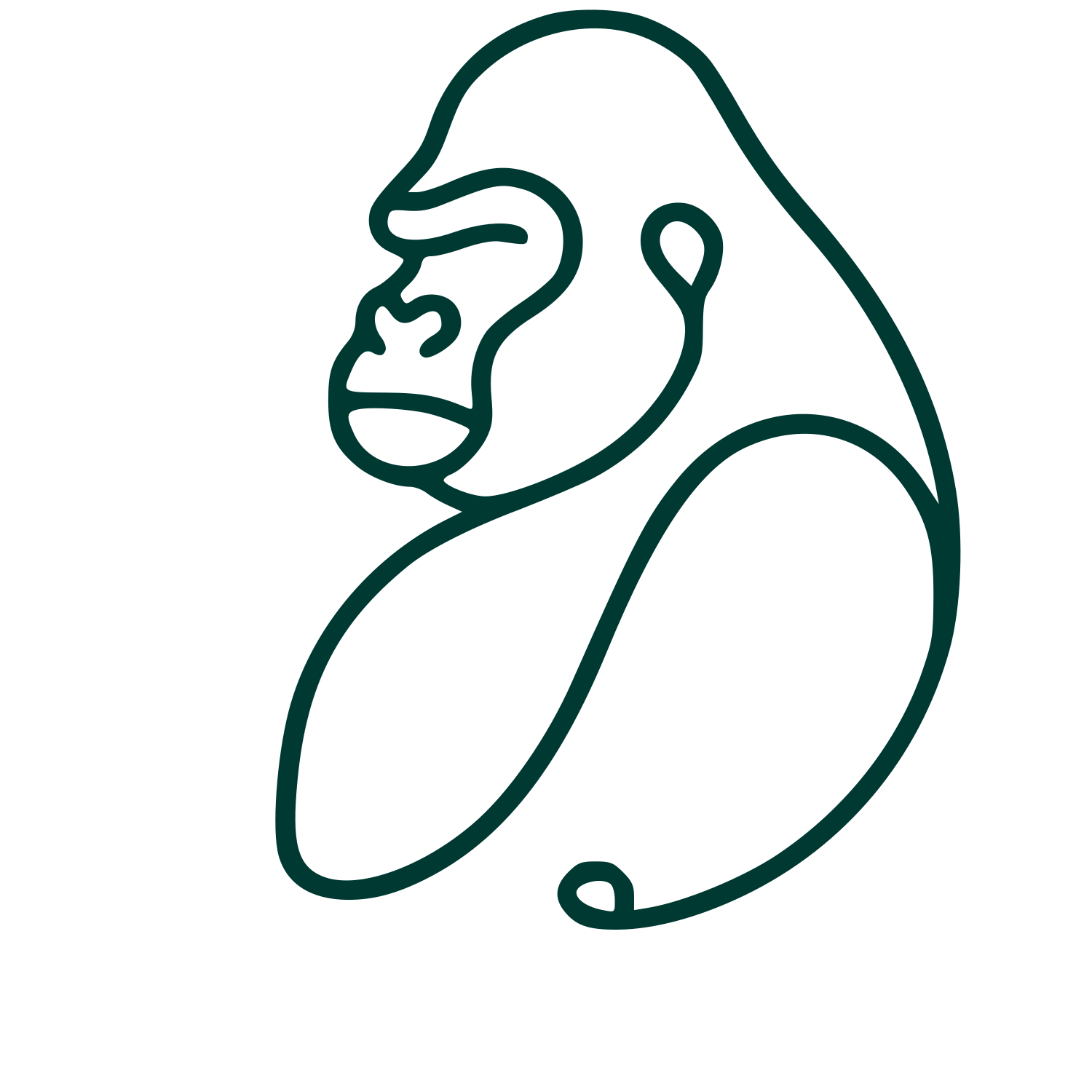 Monoline Gorilla Logo #003932