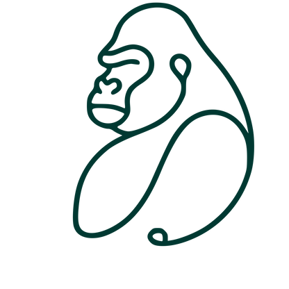 Monoline Gorilla Logo #003932