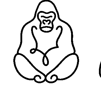 Monoline Gorilla Sitting Logo
