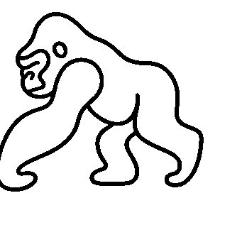 Monoline Gorilla Walking Logo