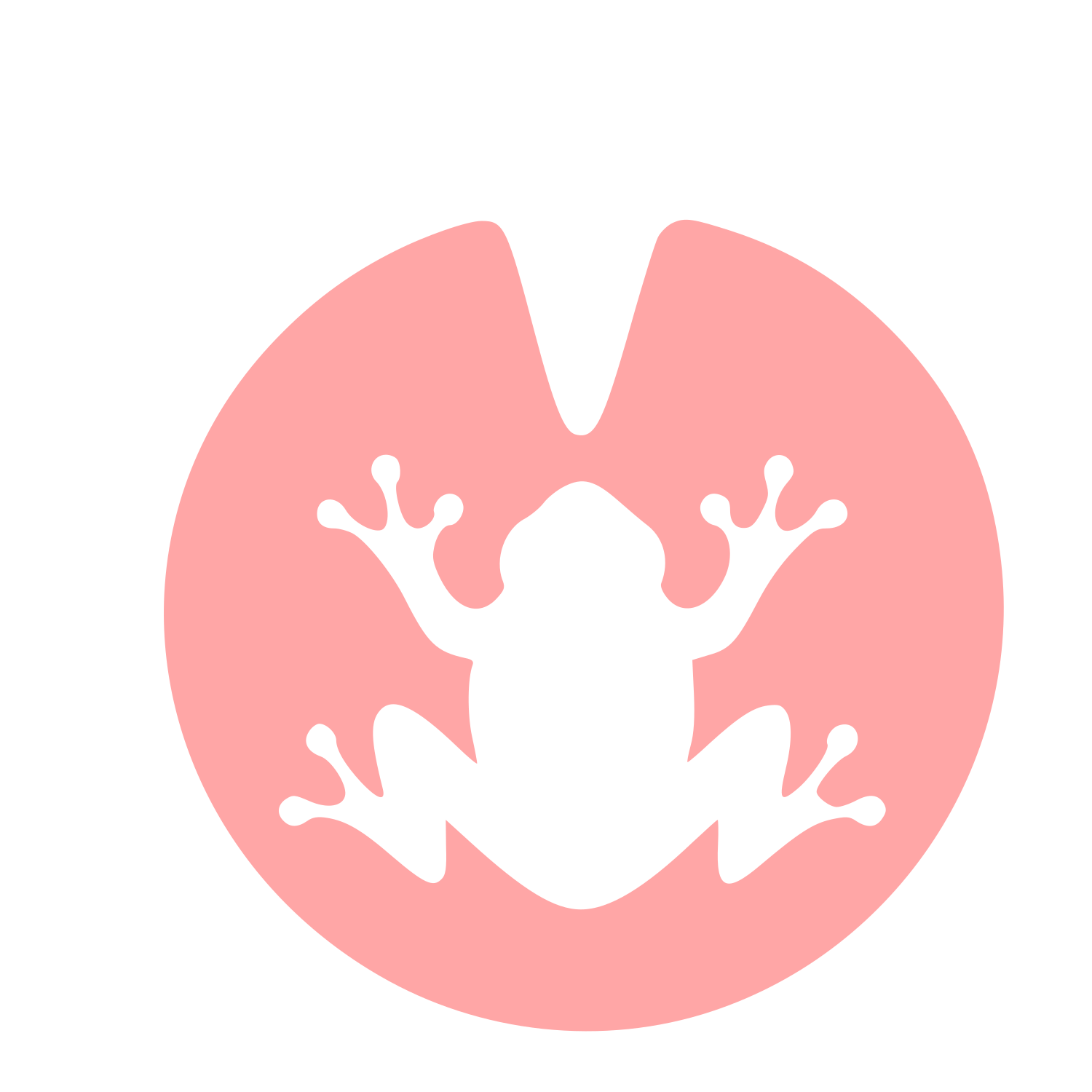 Frog on Lily Pad Logo #ffa6a6