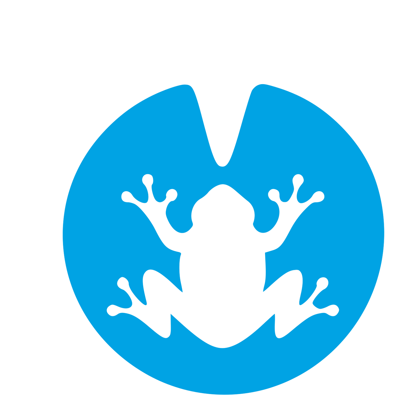 Frog on Lily Pad Logo #00a3e4