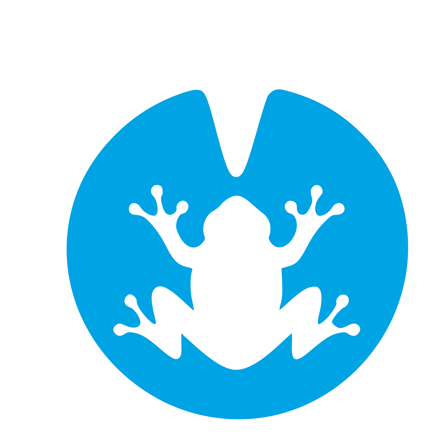 Frog on Lily Pad Logo #00a3e4