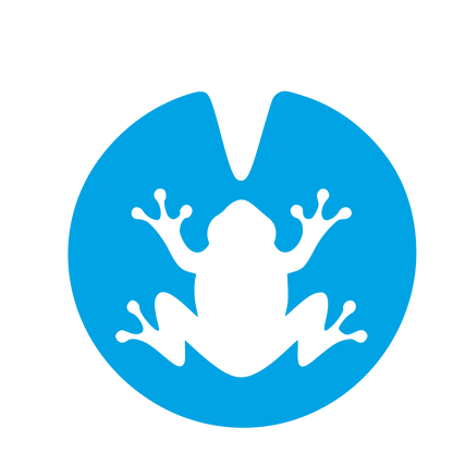 Frog on Lily Pad Logo #00a3e4
