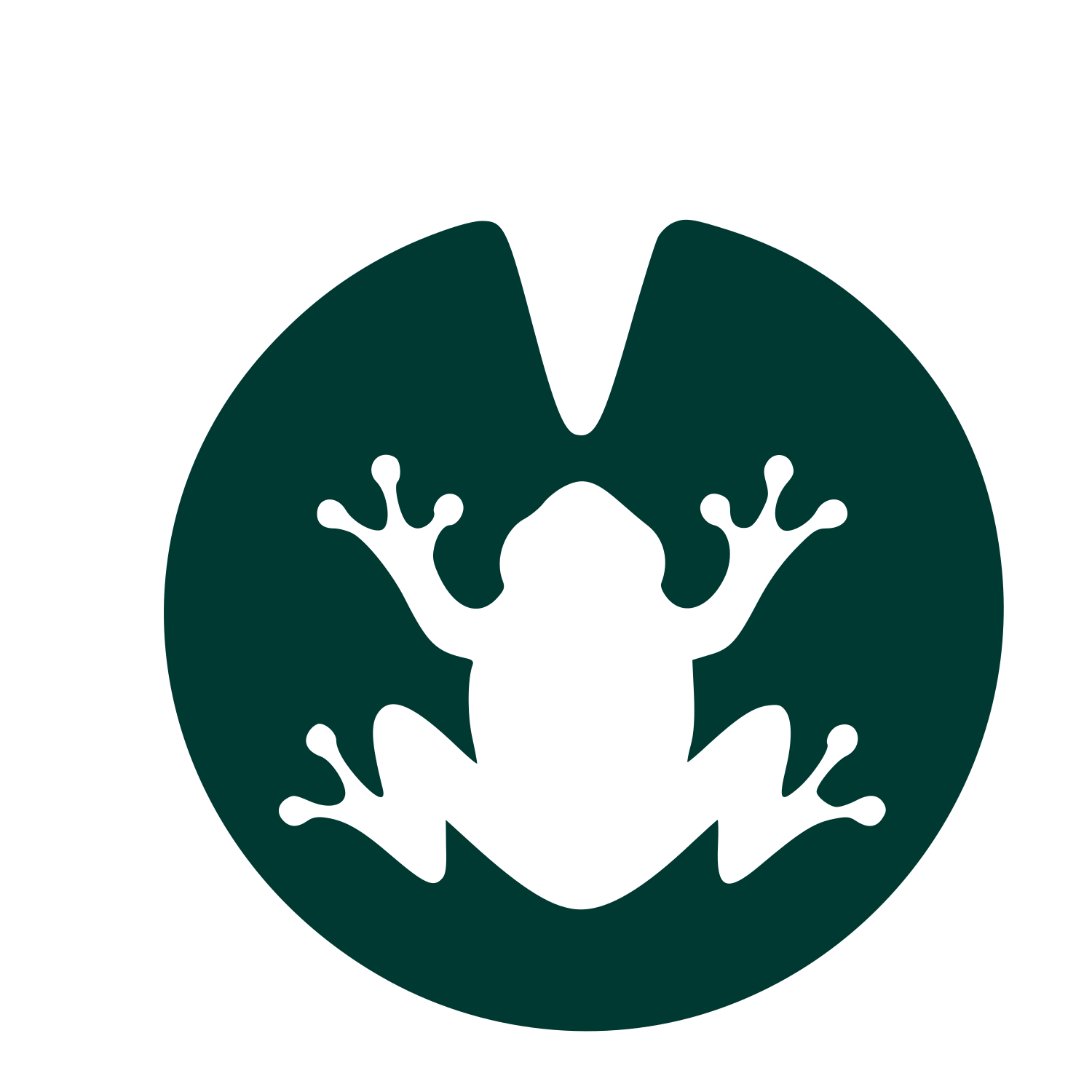 Frog on Lily Pad Logo #003932
