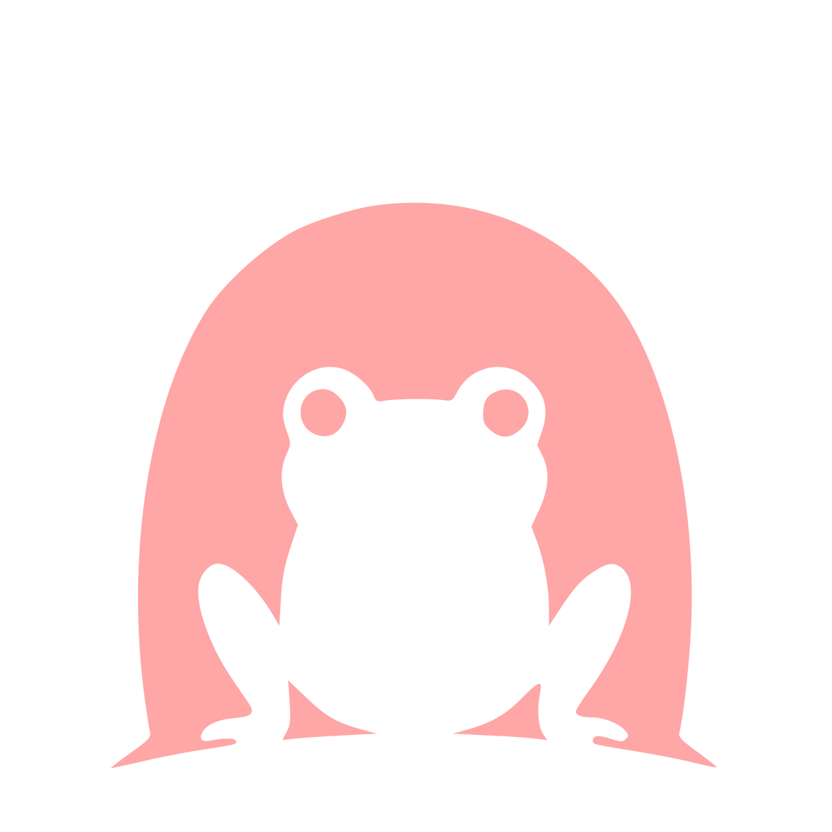 Negative Space Frog Logo #ffa6a6