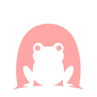Negative Space Frog Logo #ffa6a6