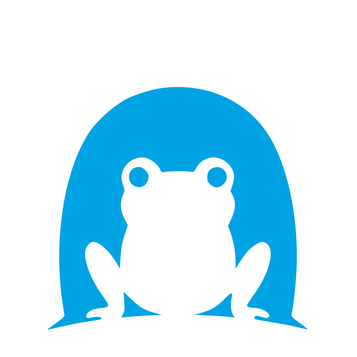 Negative Space Frog Logo #00a3e4