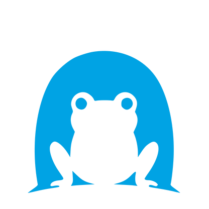 Negative Space Frog Logo #00a3e4