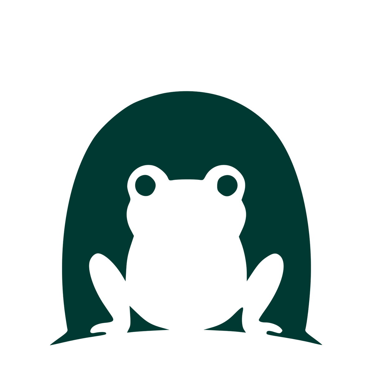 Negative Space Frog Logo #003932