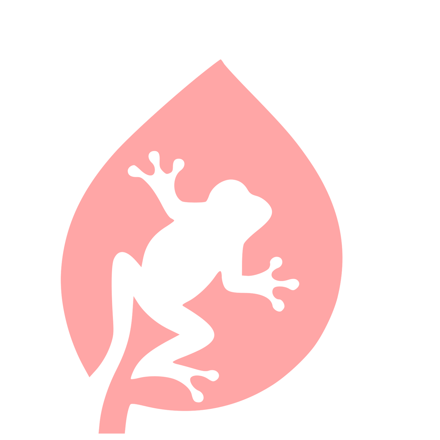 Frog on Leaf Logo #ffa6a6