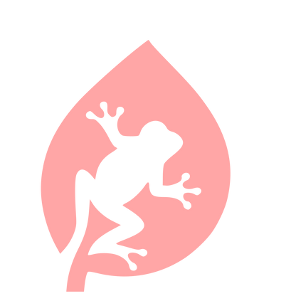 Frog on Leaf Logo #ffa6a6