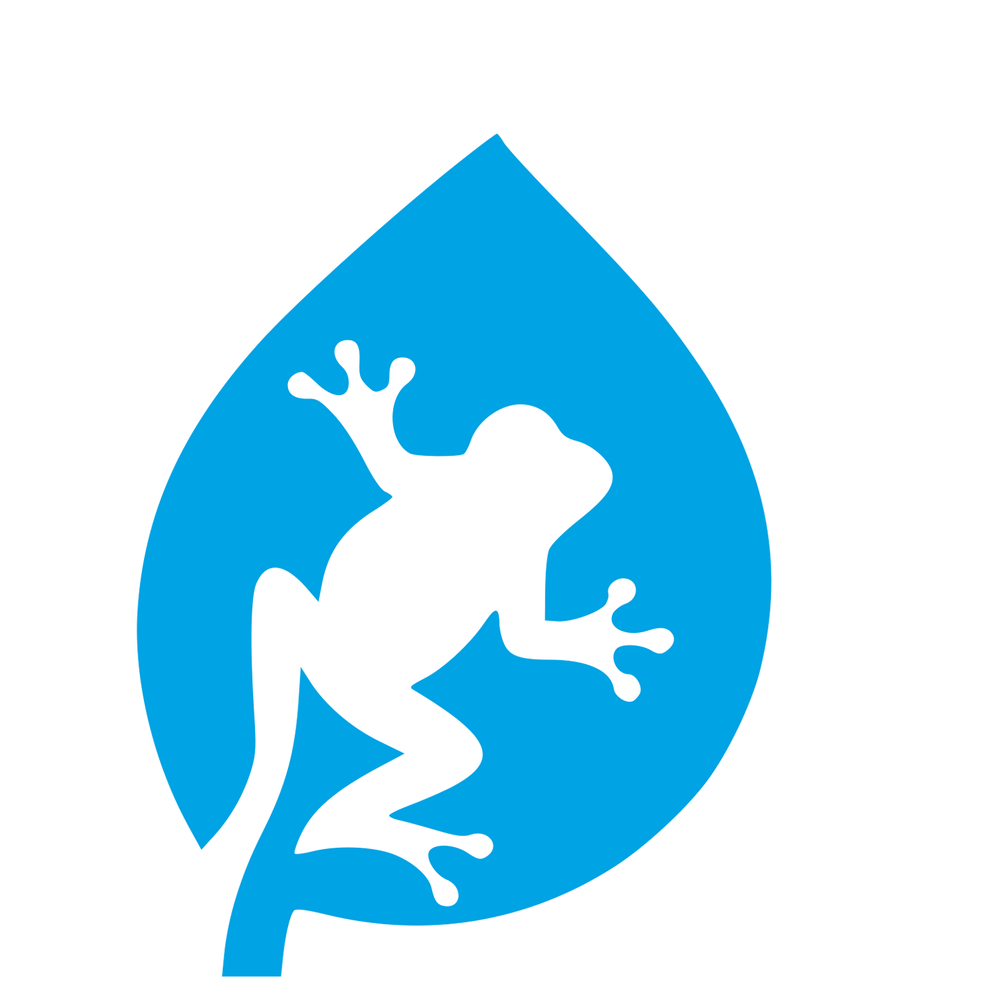 Frog on Leaf Logo #00a3e4