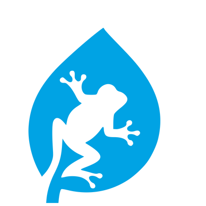 Frog on Leaf Logo #00a3e4