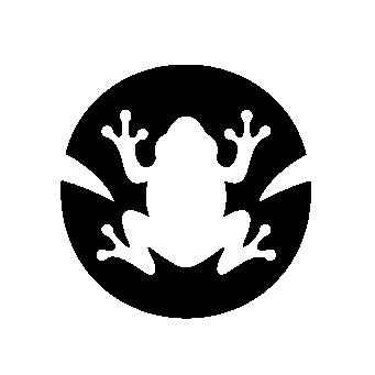 Negative Space Frog Circle Logo
