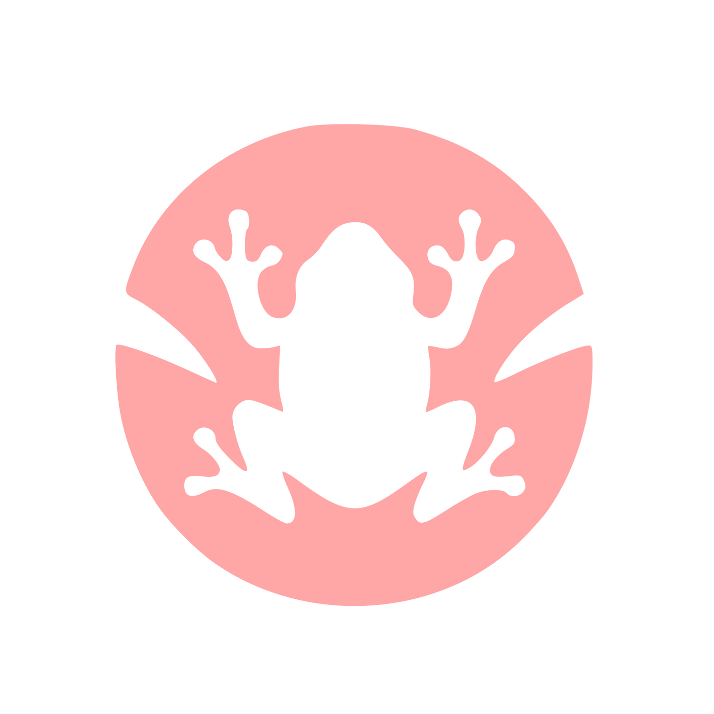 Negative Space Frog Circle Logo #ffa6a6