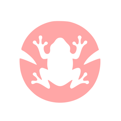 Negative Space Frog Circle Logo #ffa6a6