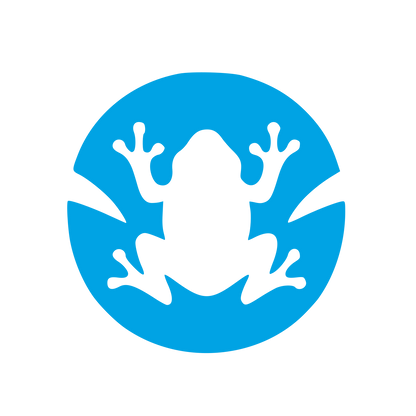 Negative Space Frog Circle Logo #00a3e4