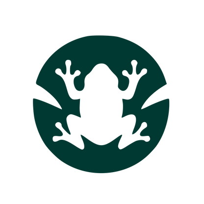 Negative Space Frog Circle Logo #003932