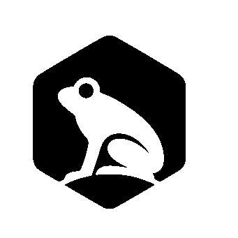 Frog Hexagon Negative Space Logo