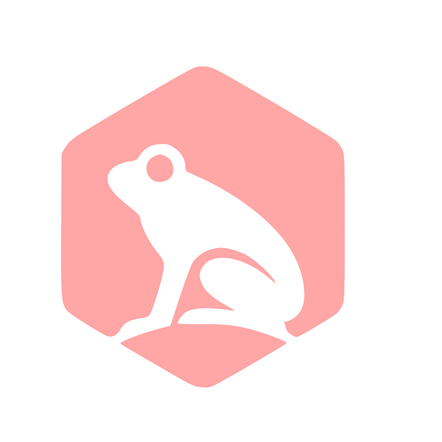 Frog Hexagon Negative Space Logo #ffa6a6